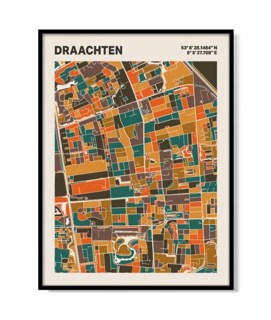 Plattegrond poster Licht Draachten mozaiek stl 06 | Funky Fellow
