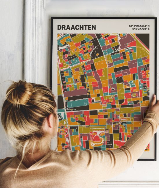 Plattegrond poster Licht Draachten mozaiek stl 07 1 | Funky Fellow