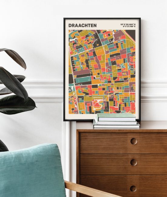 Plattegrond poster Licht Draachten mozaiek stl 07 2 | Funky Fellow
