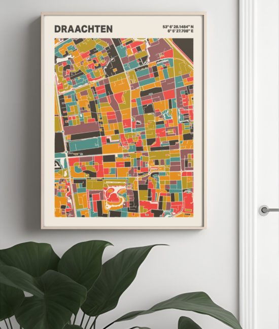 Plattegrond poster Licht Draachten mozaiek stl 07 4 | Funky Fellow