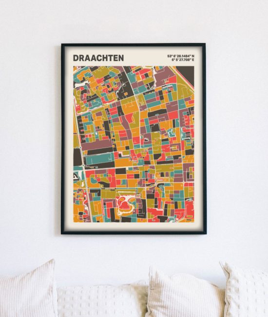 Plattegrond poster Licht Draachten mozaiek stl 07 5 | Funky Fellow