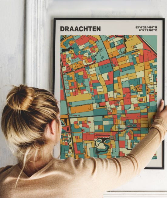 Plattegrond poster Licht Draachten mozaiek stl 08 1 | Funky Fellow