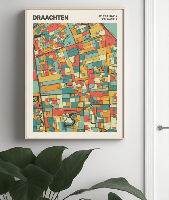Plattegrond poster Licht Draachten mozaiek stl 08 4 | Funky Fellow