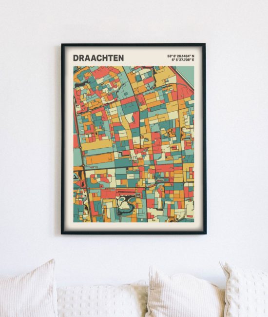 Plattegrond poster Licht Draachten mozaiek stl 08 5 | Funky Fellow