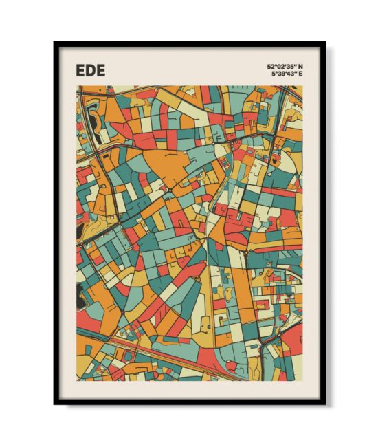 Plattegrond poster Licht Ede mozaiek stl 08 mockup lijst 05 | Funky Fellow