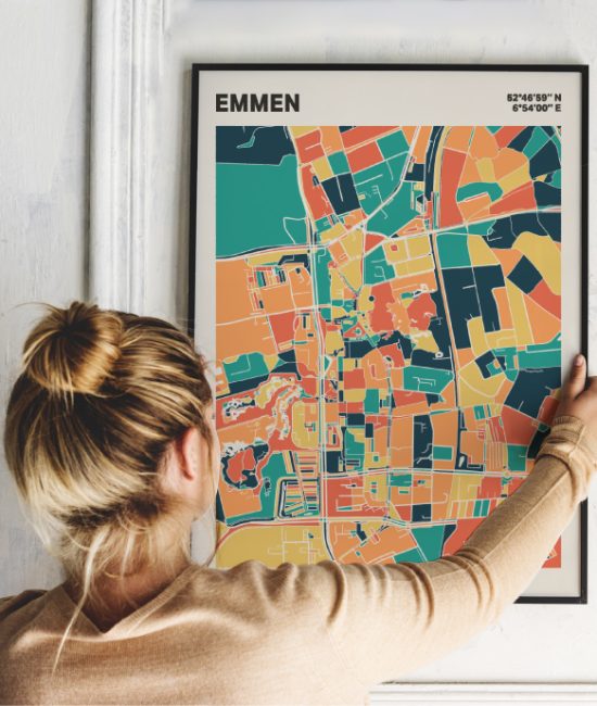 Plattegrond poster Licht Emmen mozaiek stl 01 1 | Funky Fellow