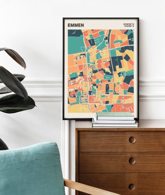 Plattegrond poster Licht Emmen mozaiek stl 01 2 | Funky Fellow
