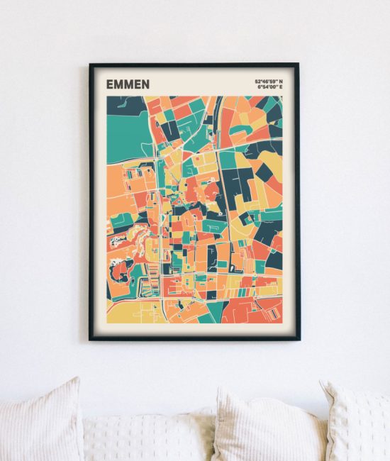 Plattegrond poster Licht Emmen mozaiek stl 01 5 | Funky Fellow