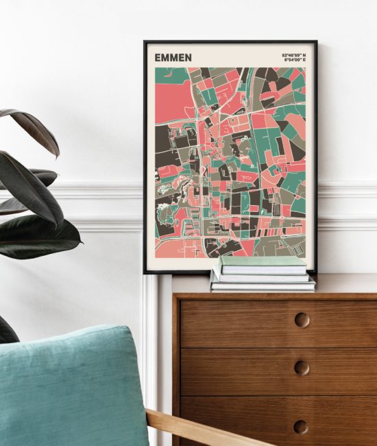 Plattegrond poster Licht Emmen mozaiek stl 02 1 | Funky Fellow