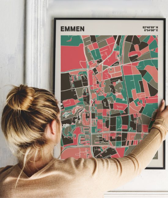 Plattegrond poster Licht Emmen mozaiek stl 02 | Funky Fellow