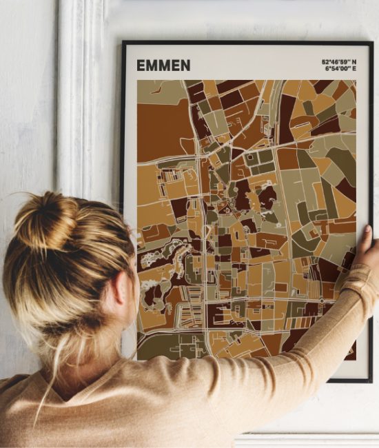 Plattegrond poster Licht Emmen mozaiek stl 03 | Funky Fellow