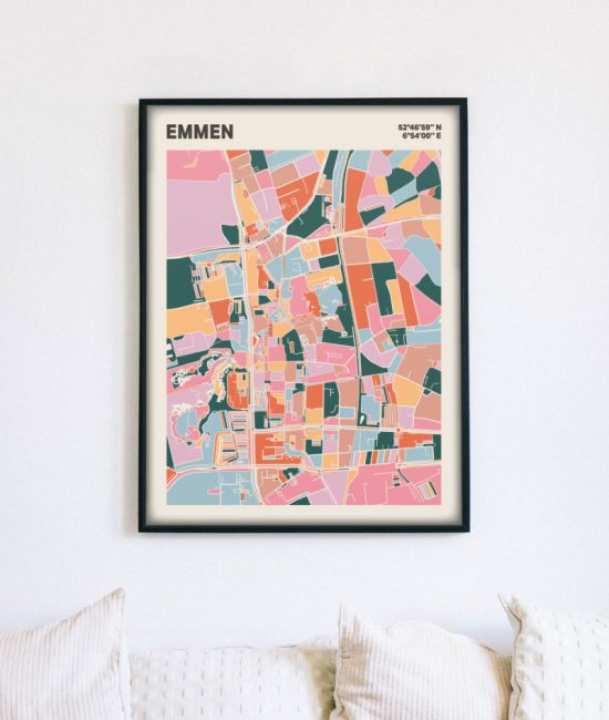 Plattegrond poster Licht Emmen mozaiek stl 04 1 | Funky Fellow