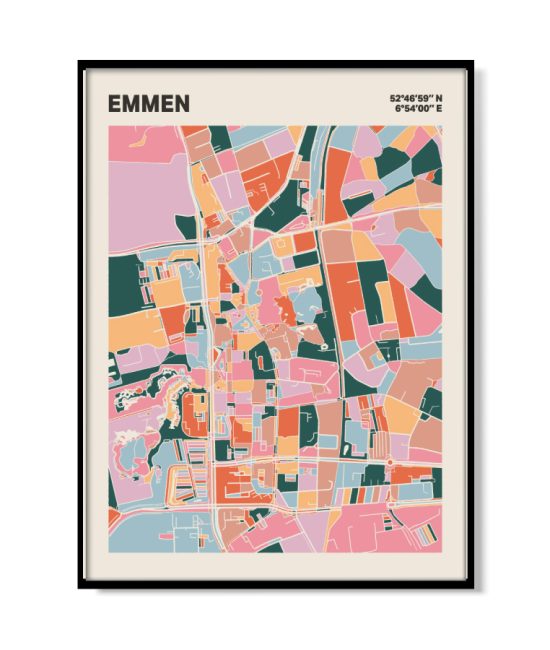 Plattegrond poster Licht Emmen mozaiek stl 04 | Funky Fellow