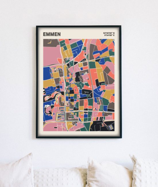 Plattegrond poster Licht Emmen mozaiek stl 05 4 | Funky Fellow