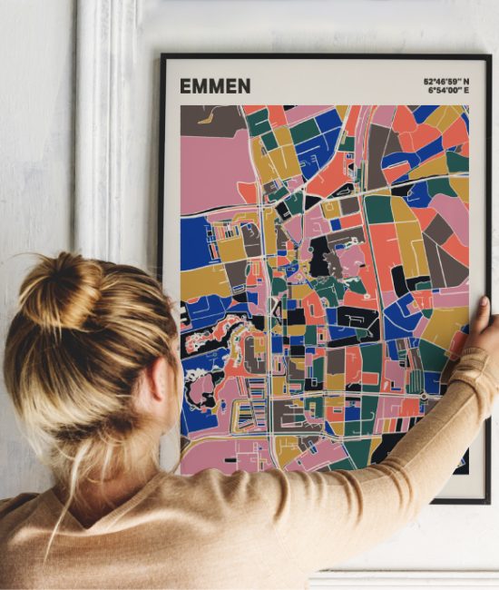 Plattegrond poster Licht Emmen mozaiek stl 05 | Funky Fellow