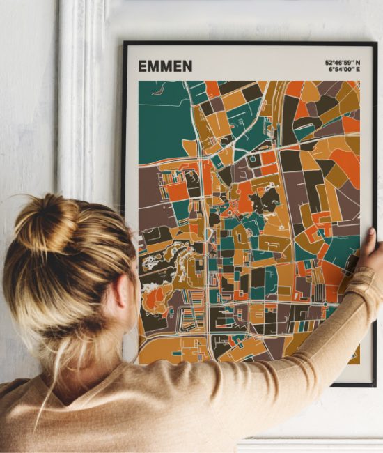 Plattegrond poster Licht Emmen mozaiek stl 06 | Funky Fellow