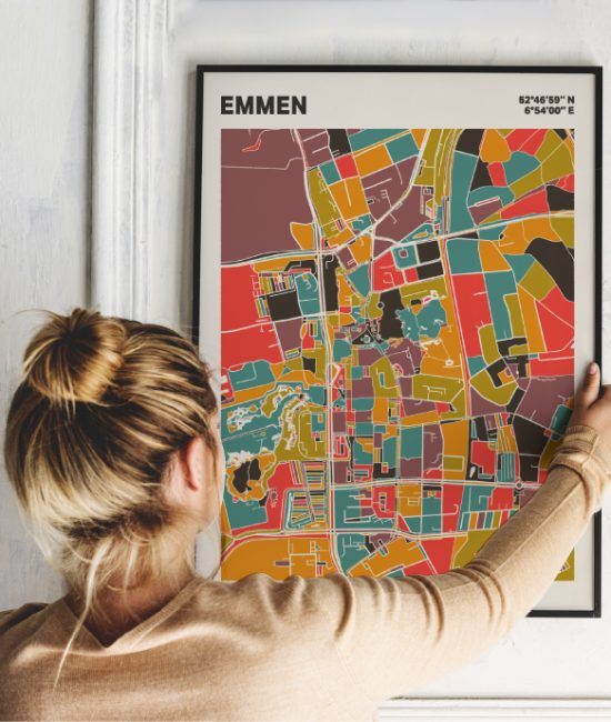 Plattegrond poster Licht Emmen mozaiek stl 07 | Funky Fellow