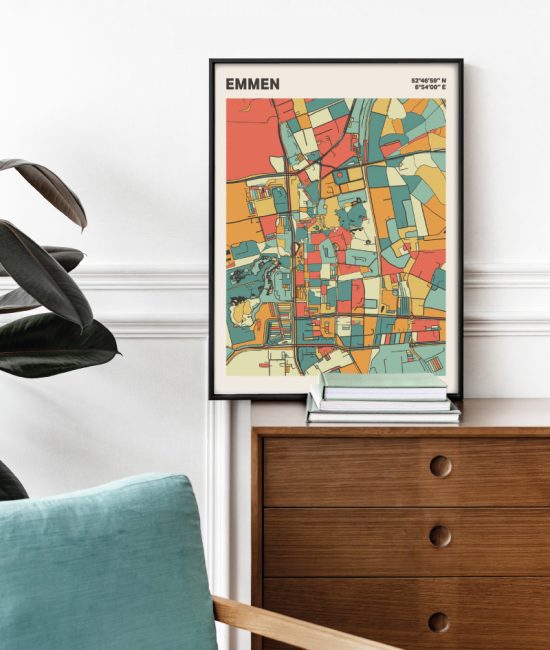Plattegrond poster Licht Emmen mozaiek stl 08 1 | Funky Fellow