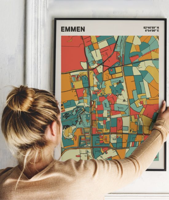 Plattegrond poster Licht Emmen mozaiek stl 08 | Funky Fellow