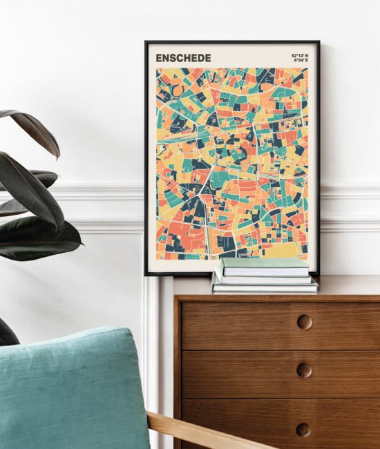 Plattegrond poster Licht Enschede mozaiek stl 01 1 | Funky Fellow
