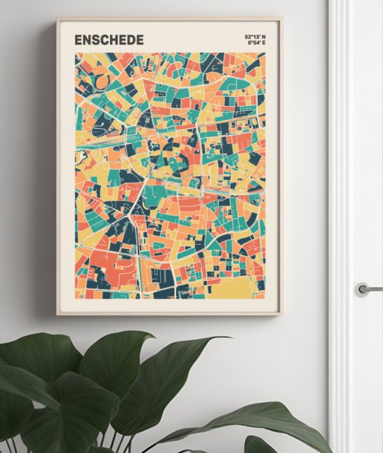 Plattegrond poster Licht Enschede mozaiek stl 01 3 | Funky Fellow