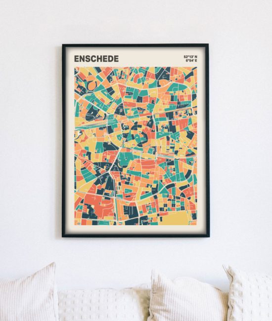 Plattegrond poster Licht Enschede mozaiek stl 01 4 | Funky Fellow