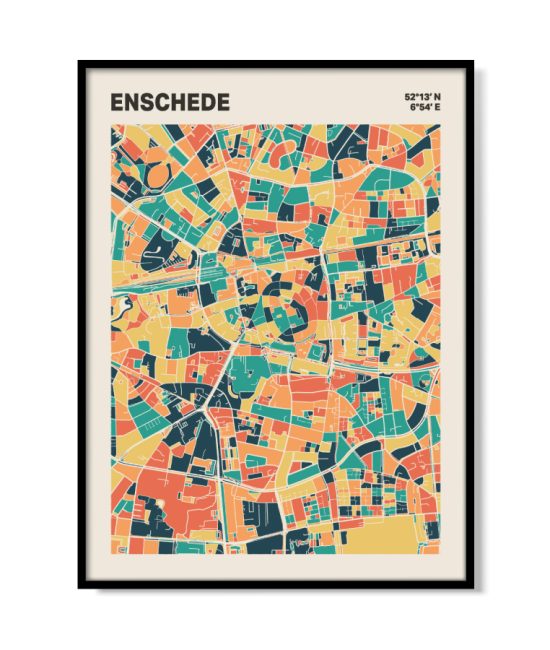 Plattegrond poster Licht Enschede mozaiek stl 01 5 | Funky Fellow