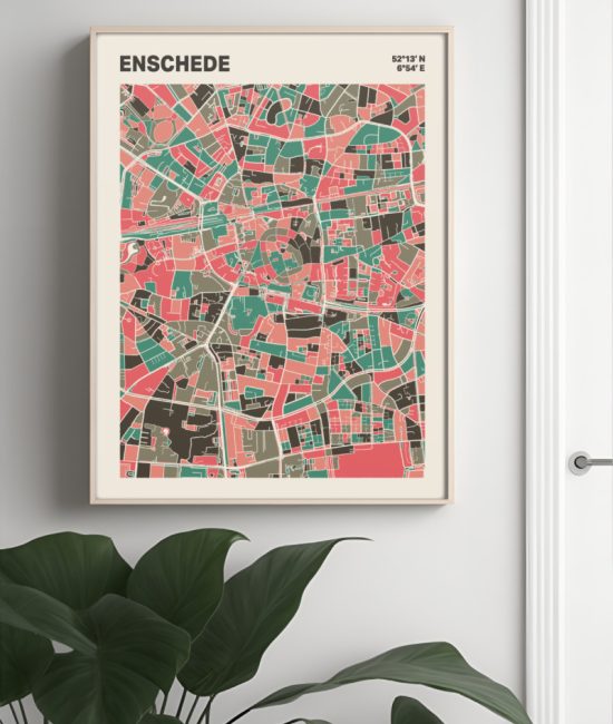 Plattegrond poster Licht Enschede mozaiek stl 02 4 | Funky Fellow