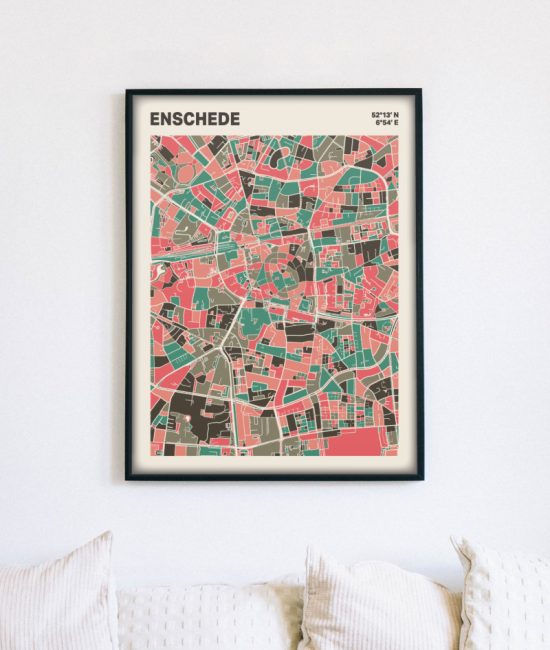 Plattegrond poster Licht Enschede mozaiek stl 02 5 | Funky Fellow