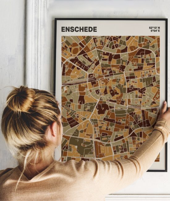 Plattegrond poster Licht Enschede mozaiek stl 03 1 | Funky Fellow