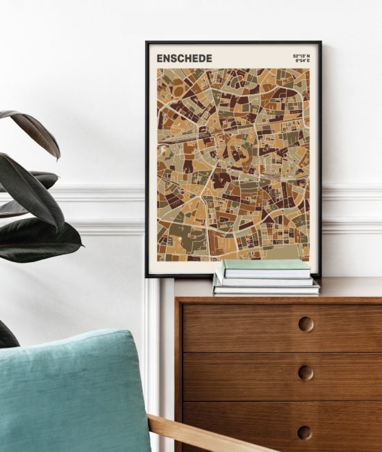 Plattegrond poster Licht Enschede mozaiek stl 03 2 | Funky Fellow
