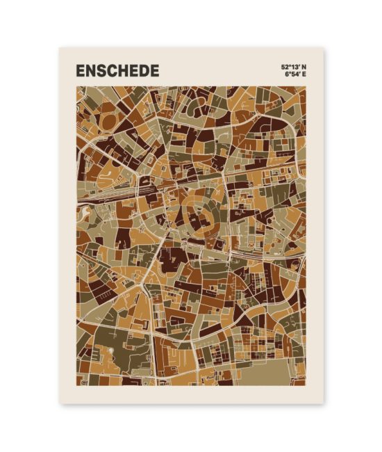 Plattegrond poster Licht Enschede mozaiek stl 03 3 | Funky Fellow