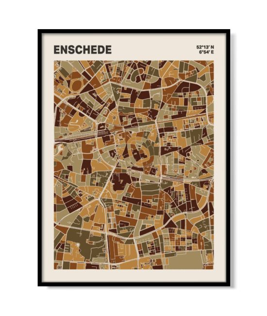 Plattegrond poster Licht Enschede mozaiek stl 03 | Funky Fellow