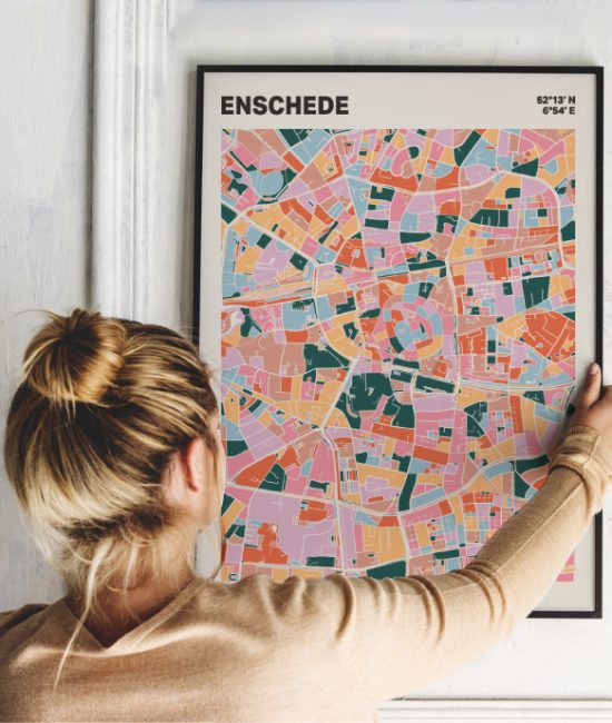 Plattegrond poster Licht Enschede mozaiek stl 04 1 | Funky Fellow