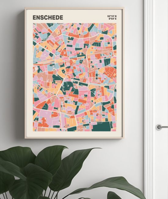 Plattegrond poster Licht Enschede mozaiek stl 04 4 | Funky Fellow