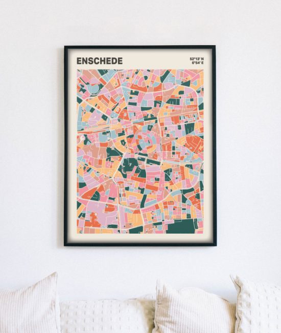 Plattegrond poster Licht Enschede mozaiek stl 04 5 | Funky Fellow