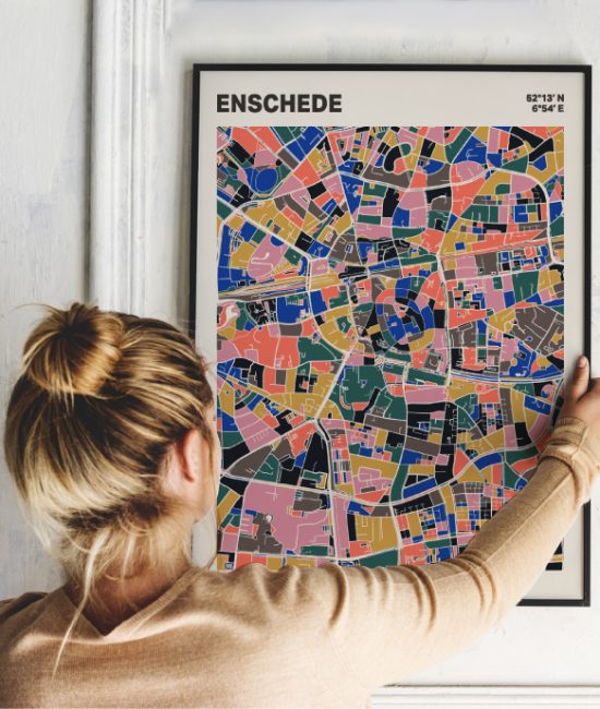 Plattegrond poster Licht Enschede mozaiek stl 05 1 | Funky Fellow
