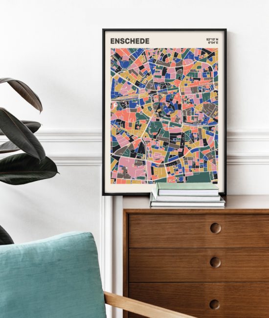 Plattegrond poster Licht Enschede mozaiek stl 05 2 | Funky Fellow
