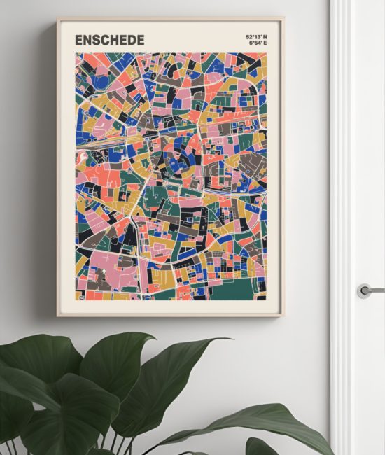 Plattegrond poster Licht Enschede mozaiek stl 05 4 | Funky Fellow