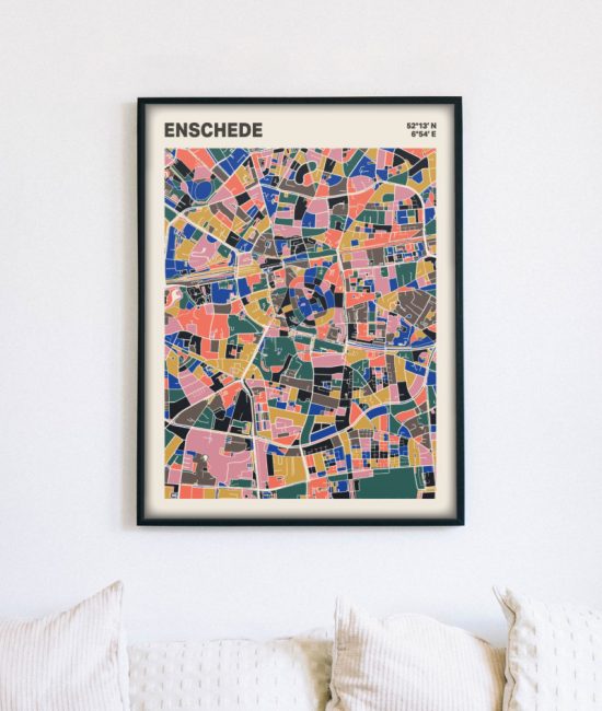 Plattegrond poster Licht Enschede mozaiek stl 05 5 | Funky Fellow