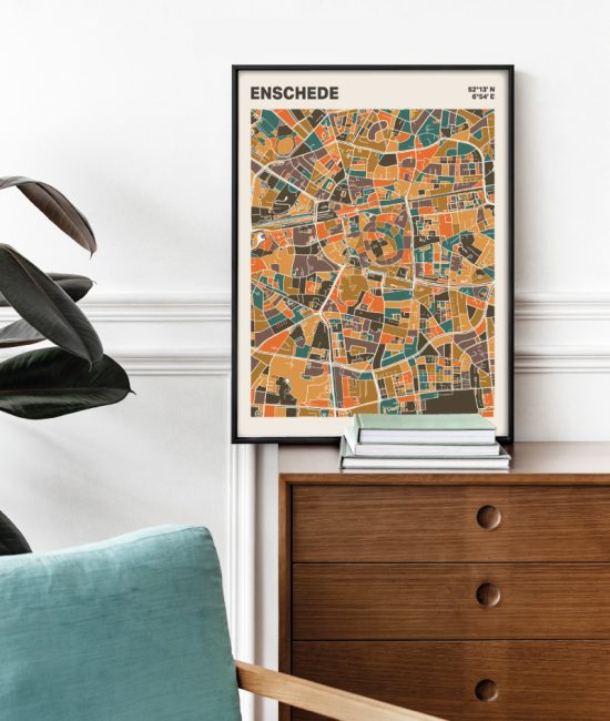 Plattegrond poster Licht Enschede mozaiek stl 06 1 | Funky Fellow