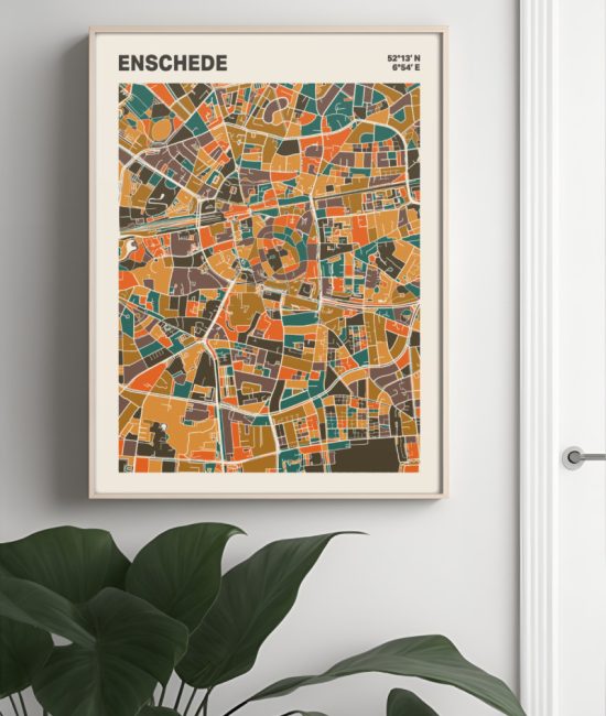 Plattegrond poster Licht Enschede mozaiek stl 06 3 | Funky Fellow