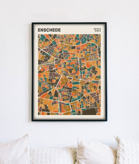 Plattegrond poster Licht Enschede mozaiek stl 06 4 | Funky Fellow