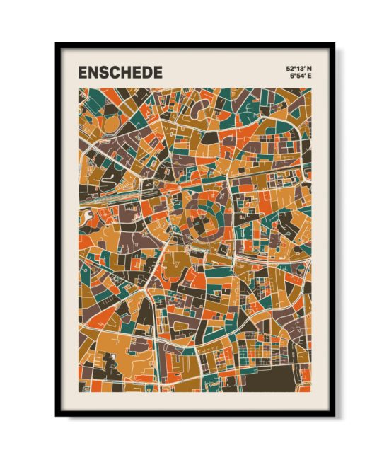 Plattegrond poster Licht Enschede mozaiek stl 06 5 | Funky Fellow