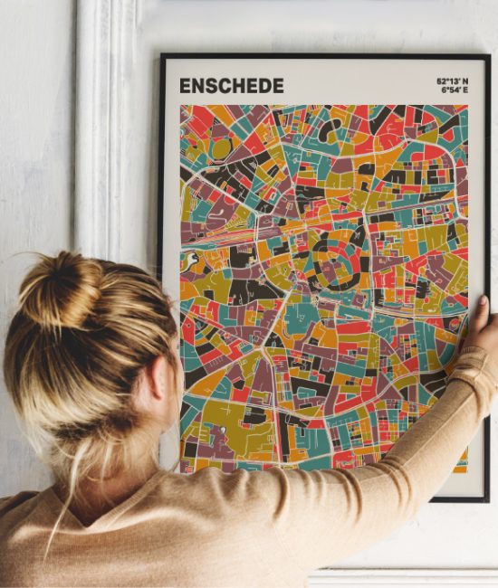 Plattegrond poster Licht Enschede mozaiek stl 07 1 | Funky Fellow