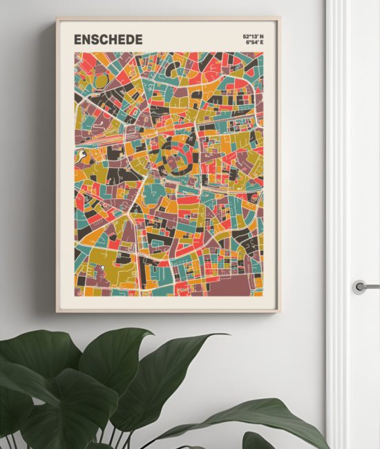 Plattegrond poster Licht Enschede mozaiek stl 07 4 | Funky Fellow