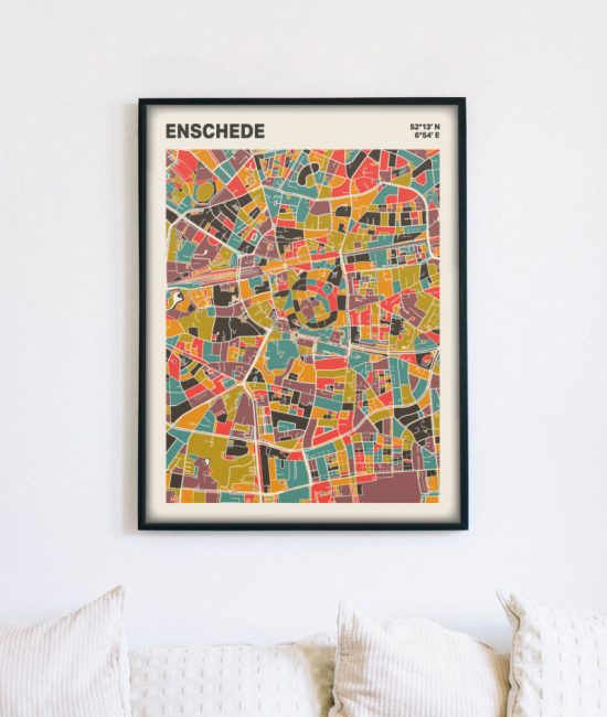 Plattegrond poster Licht Enschede mozaiek stl 07 5 | Funky Fellow