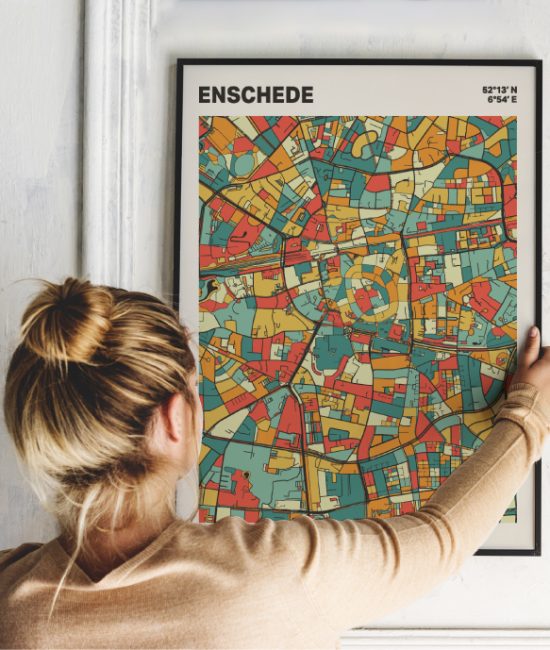 Plattegrond poster Licht Enschede mozaiek stl 08 1 | Funky Fellow