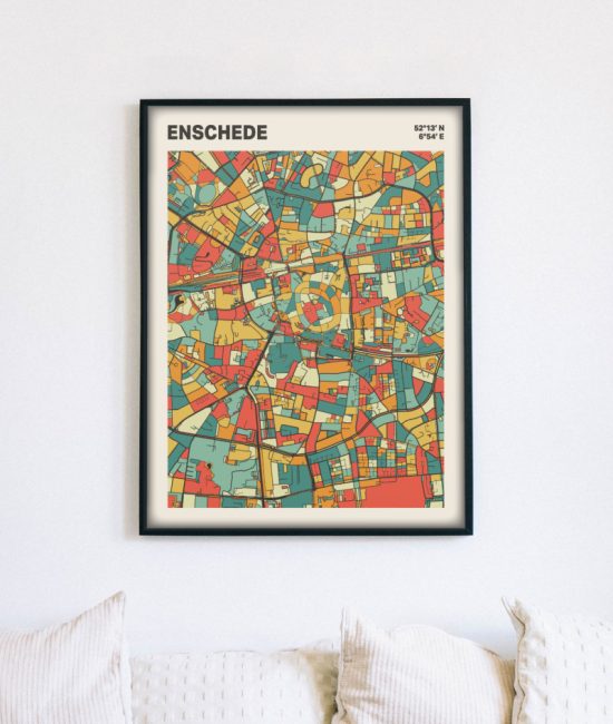 Plattegrond poster Licht Enschede mozaiek stl 08 5 | Funky Fellow