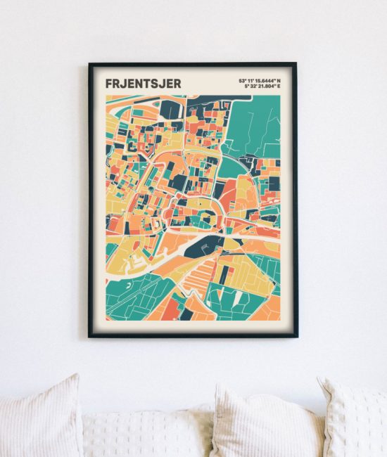 Plattegrond poster Licht Frjentsjer mozaiek stl 01 5 | Funky Fellow